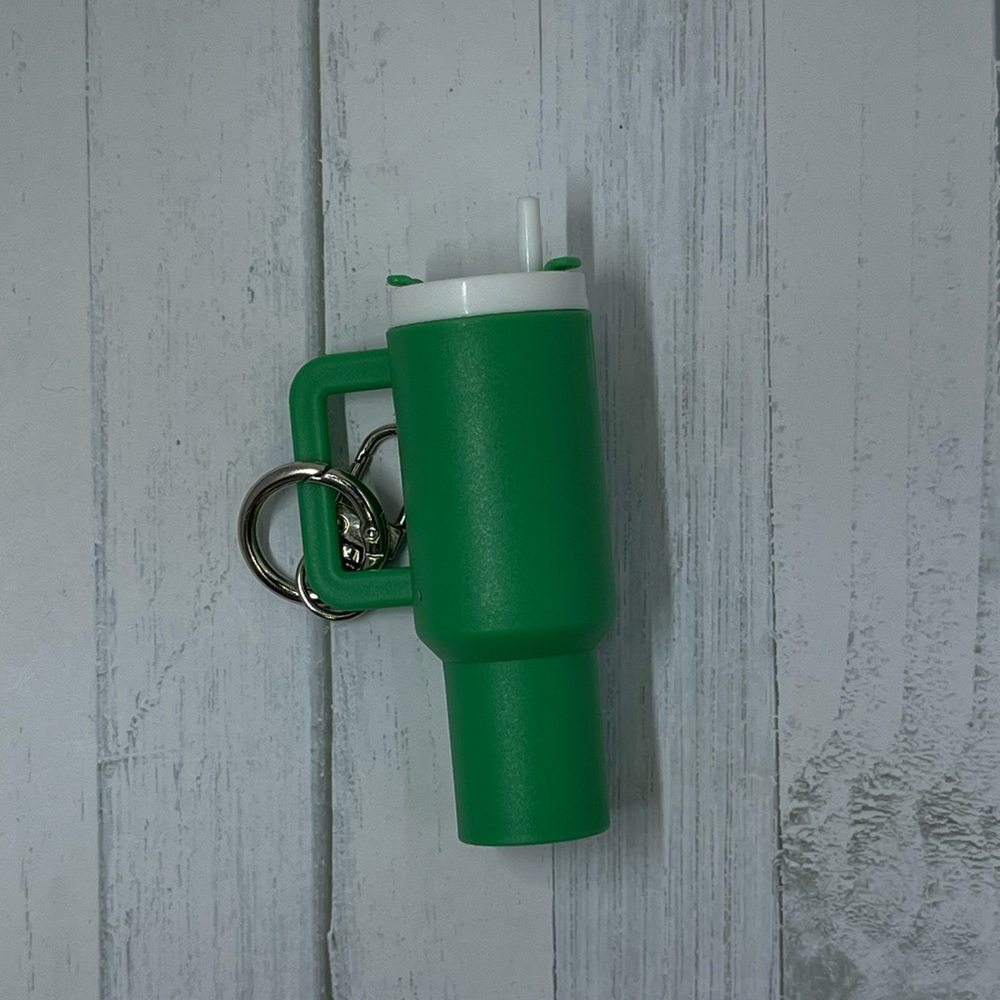 Green Miniature Tumbler Keychain